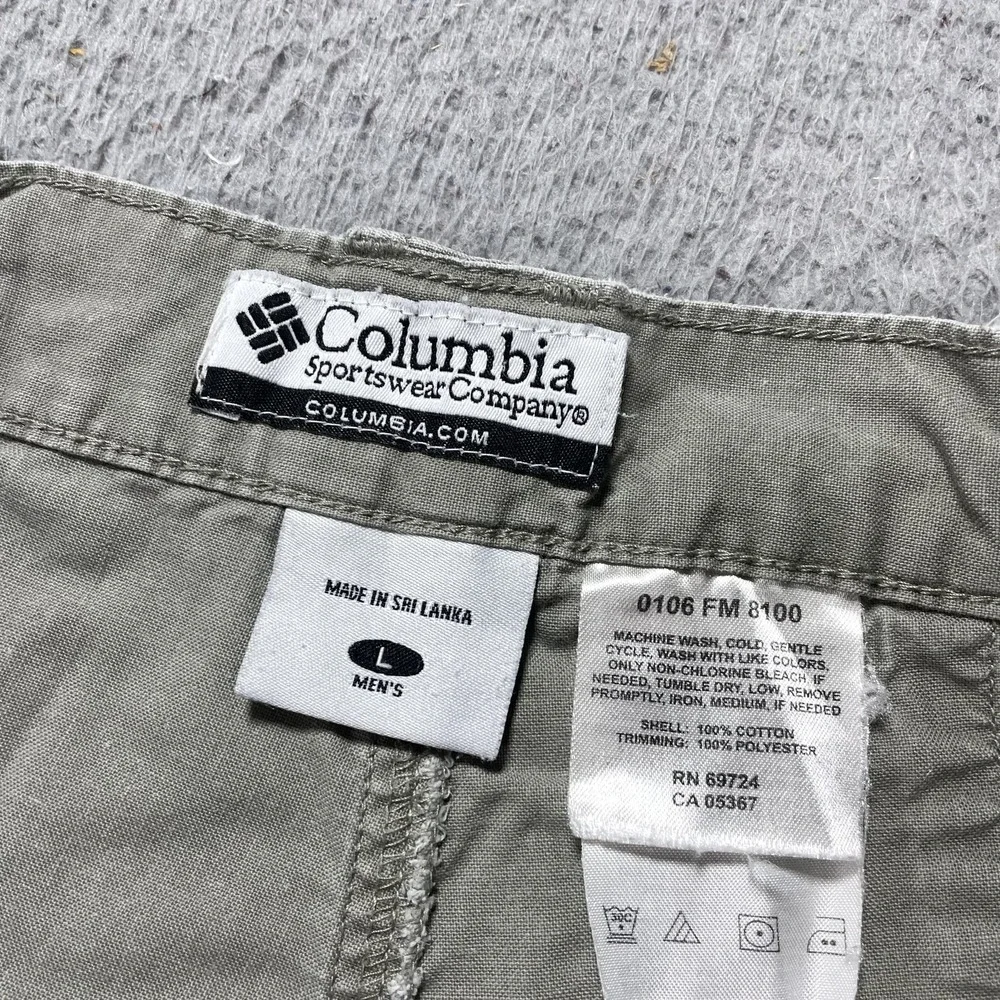 Columbia PFG Shorts Mens L Green Fishing Cargo Mesh 5.5